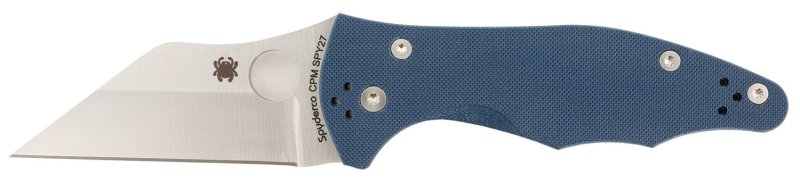 Spyderco C85GPCBL2 Yojimbo 2 3.20" Folding Wharncliffe Plain CPM SPY27 SS Blade, Cobalt Blue G10 Handle