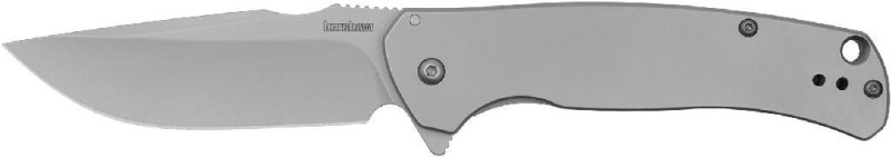 KERSHAW 1416X Scour Knife Plain Edge Assisted Open Silver