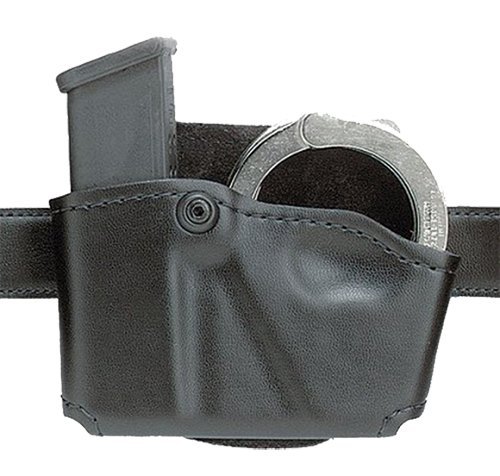 Safariland 5738321 Cuff/Mag Pouch Black Leather for Beretta 8045F