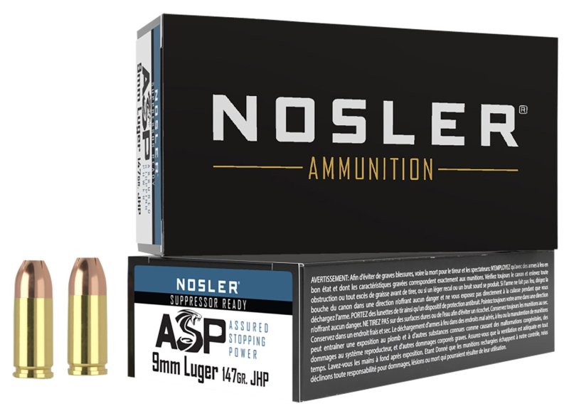 Nosler 51325 9mm Luger 147 Grain Jacketed Hollow Point 50 Rounds