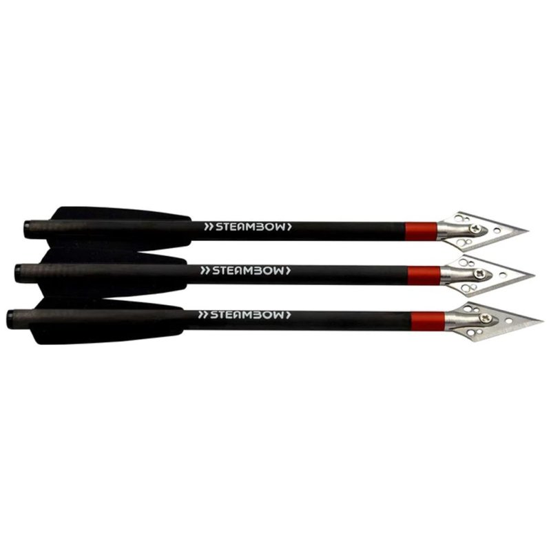 Steambow 640 Carbon Shaft 161gr 3pk Light Broadhead Arrows