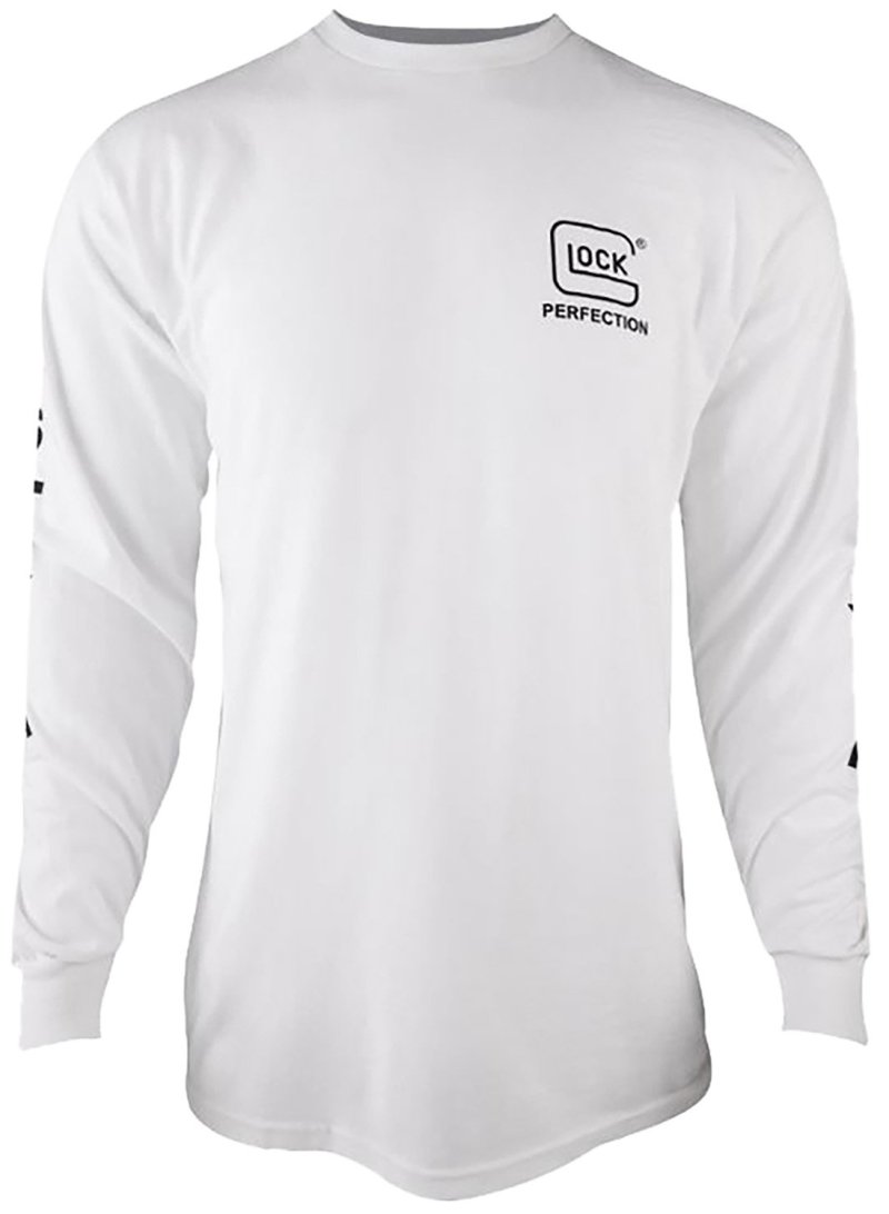 Glock AP96093 Perfection Long Sleeve Tee White Medium Pre-Shrunk Cotton