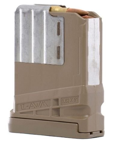 LANCER MAGAZINE L7AWM SR-25 7.62X51 5RD OPAQUE FDE GEN