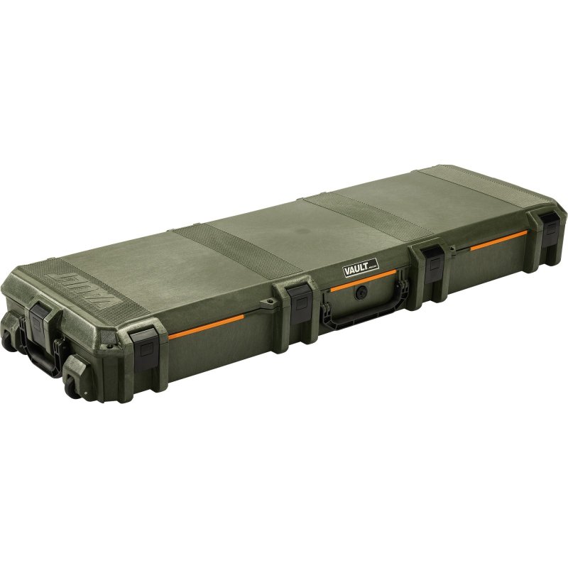 Pelican Vault Double Rifle Case 53 In OD Green Foam Wheels
