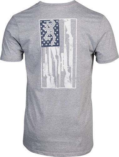 Browning SS T-SHIRT BROWNING LEGACY FLAG HTHR GRAY (UPC 502125)