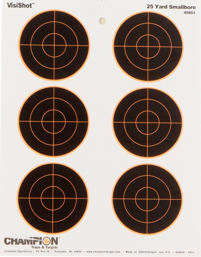 Champion VisiShot Targets 3 Bull's Eye Targets - 8.5 X 11 10/Pack