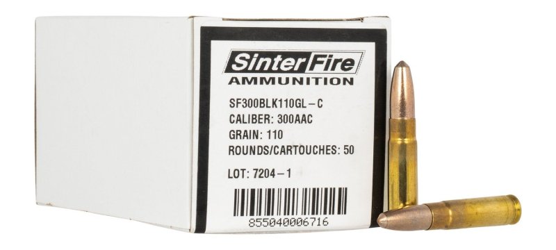 SINTERFIRE SF300BLK110GLC 300 BLK 110gr LF 50 Rounds