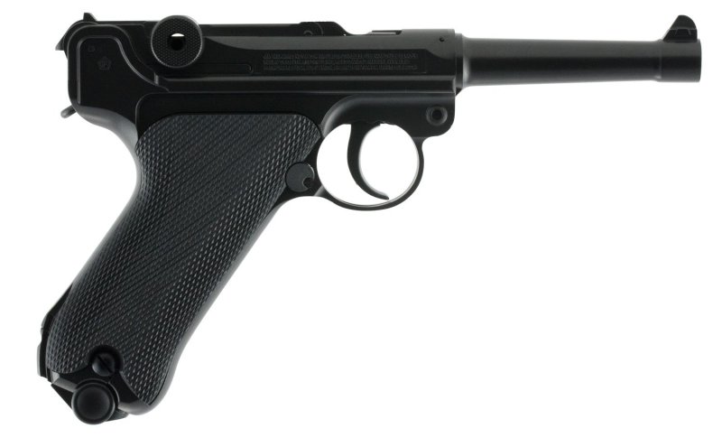 Umarex Legends P08 .177 BB Air Pistol: CO2 Powered, 21-Round Capacity, 410 FPS Velocity, 4.6" Barrel, Double Action