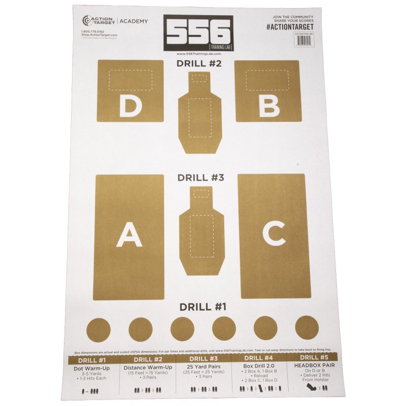 Action Target GS-556TRALAB-100 Training Targets Brown/White 100/Box
