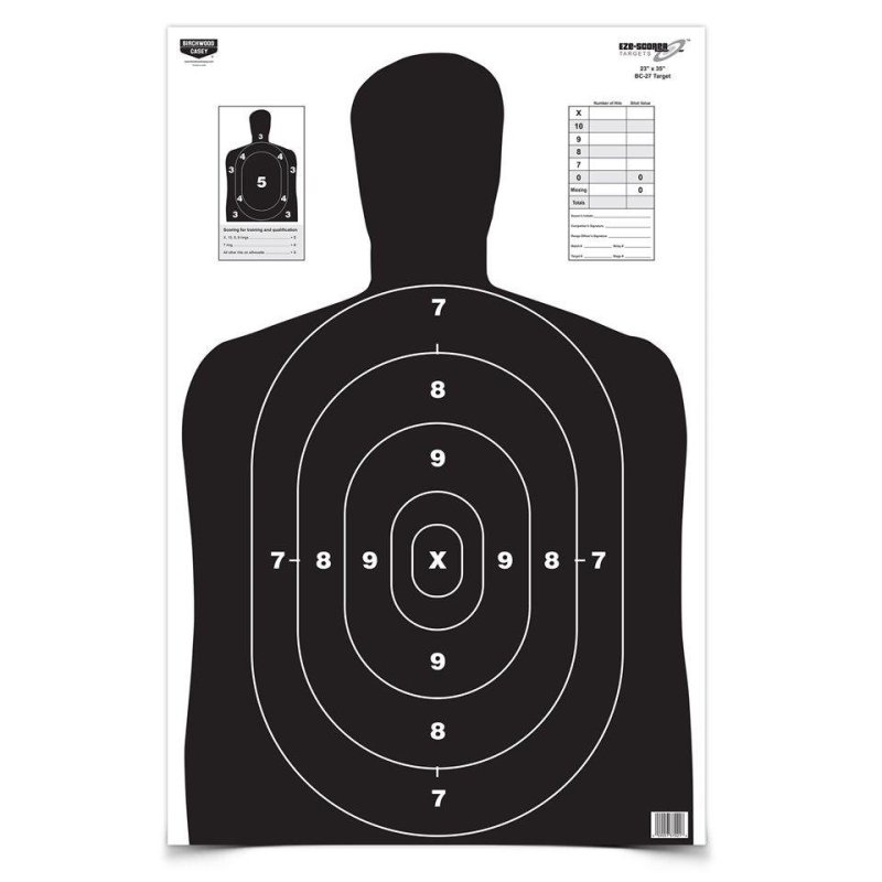 Birchwood Casey EZE-Scorer BC-27 Silhouette Target 23x35 Black 5-Pack