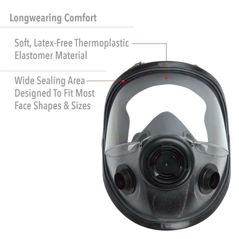 Honeywell 54001 Full Face Respirator Dual Cartridge Connectors M/L
