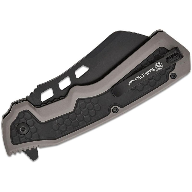 Smith & Wesson Extraction and Evasion Assisted Folding Knife 3-1/2 Cleaver Blade Black
