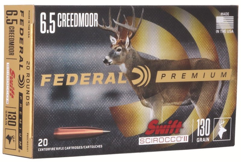 Federal P65CRDSS1 6.5 Creedmoor 130gr Swift Scirocco 20rd Rifle Ammo