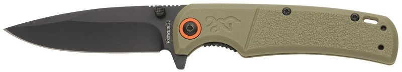 Browning Buckmark Slim Folder 3.13 In Stainless Foliage Green Handle