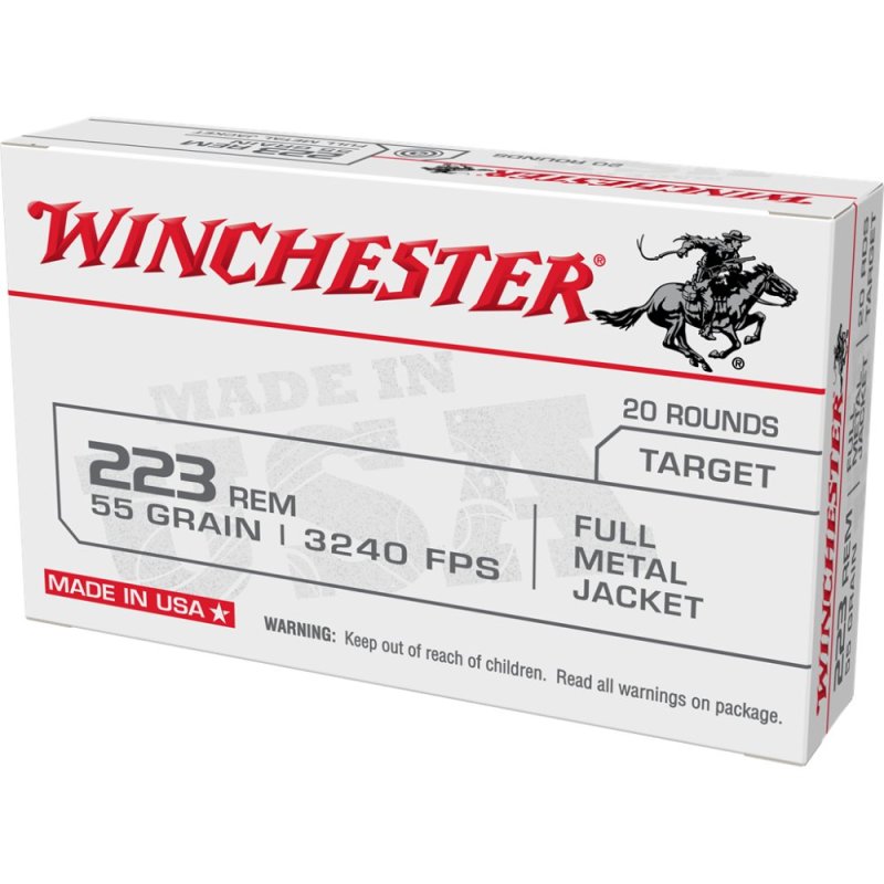 Winchester Ammo USA223R1KY USA 223 Rem 55 gr Full Metal Jacket (FMJ) 20...