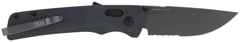 SOG Flash AT 431 3.45 In Part Serrated D2 Urban Grey Handle