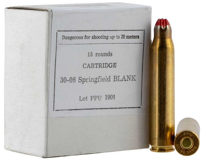 PPU PPB3006 .30-06 Springfield Blank Ammo 15 Rounds Full Case Brass