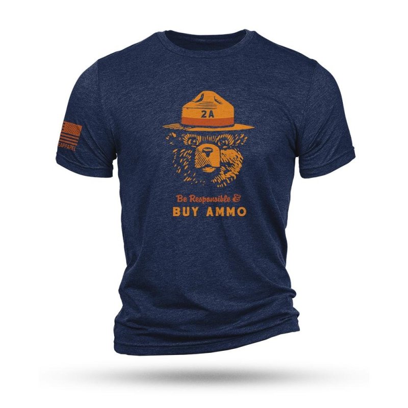Nine Line 2A Bear Navy Triblend T-Shirt XL