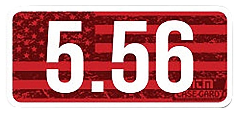 MTM Ammo Caliber Labels - 5.56, 8 Pack, 2.25"x1.08", Red and White