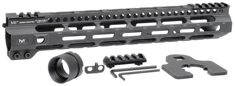 Midwest Industries MICRLW12625 AR-15 12.625" M-LOK Handguard Black Aluminum