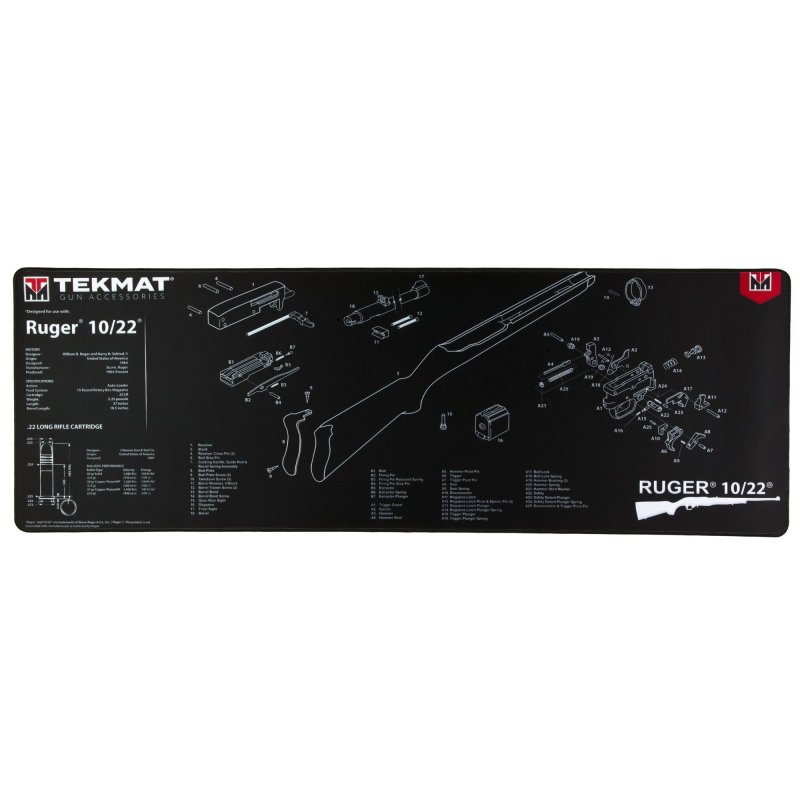 TekMat TEKR441022 Ruger 10-22 Ultra 44 Cleaning Mat 15"x44" Neoprene
