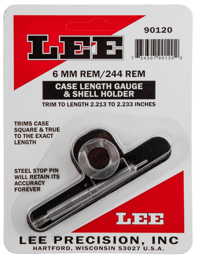 Lee Precision Case Length Gage and Shell Holder 6mm Rem 90120