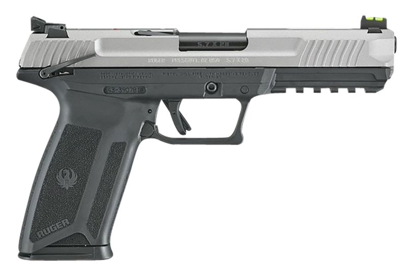 Ruger 13408 Ruger-57 5.7X28mm 4.94" 20+1 Savage Silver Cerakote Steel 16408
