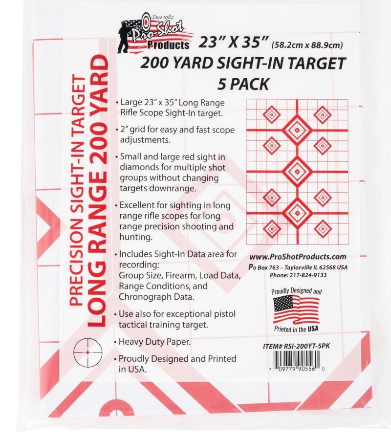 Pro-Shot 200 Yard Rifle Sight in Target 23 X 35 Red 5/ct