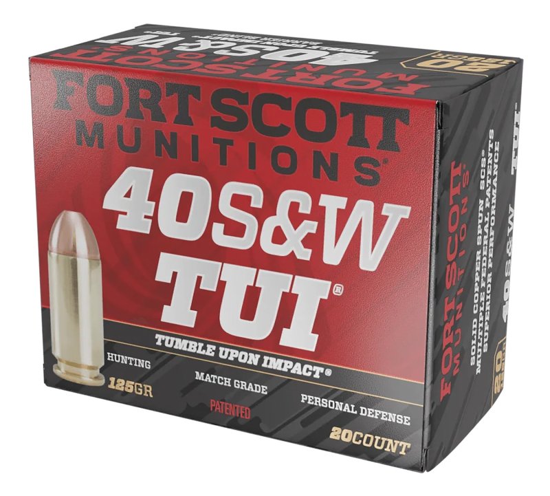 Fort Scott 400125SCV TUI 40S&W 125gr Solid Copper Ammo 20/Box