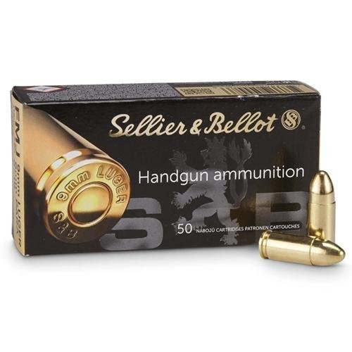 Sellier & Bellot 9mm Luger FMJ 124gr Handgun Ammo 50rds