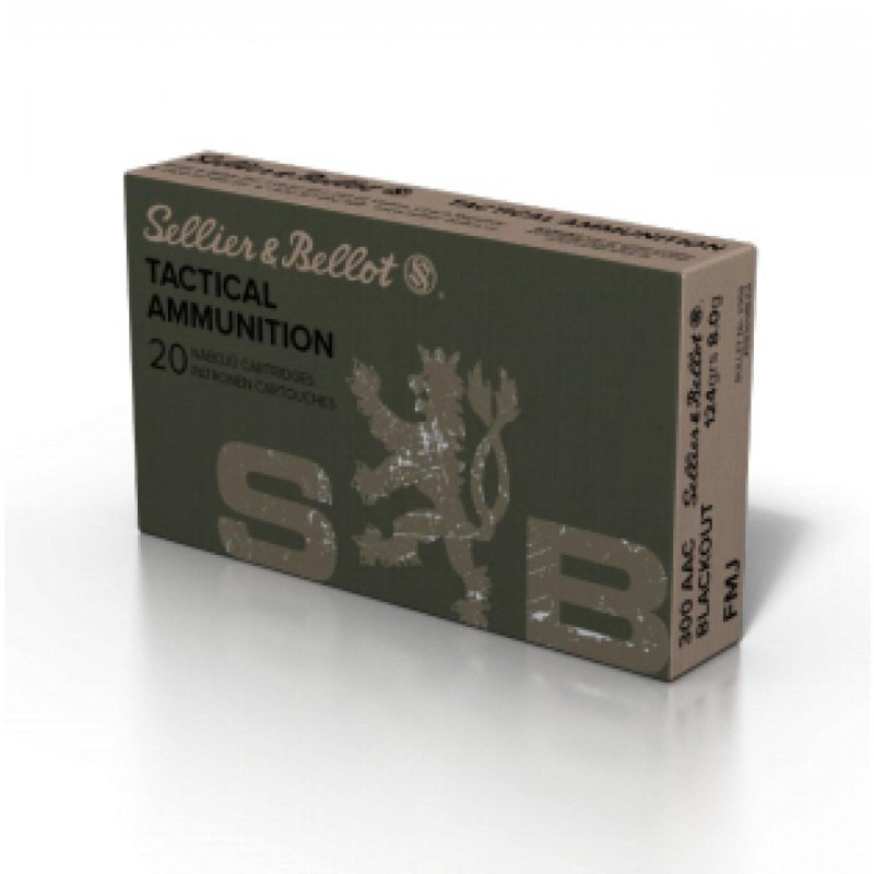 SELLIER & BELLOT 300 Blackout 124Gr FMJ Rifle Ammo (SB300BLKA)