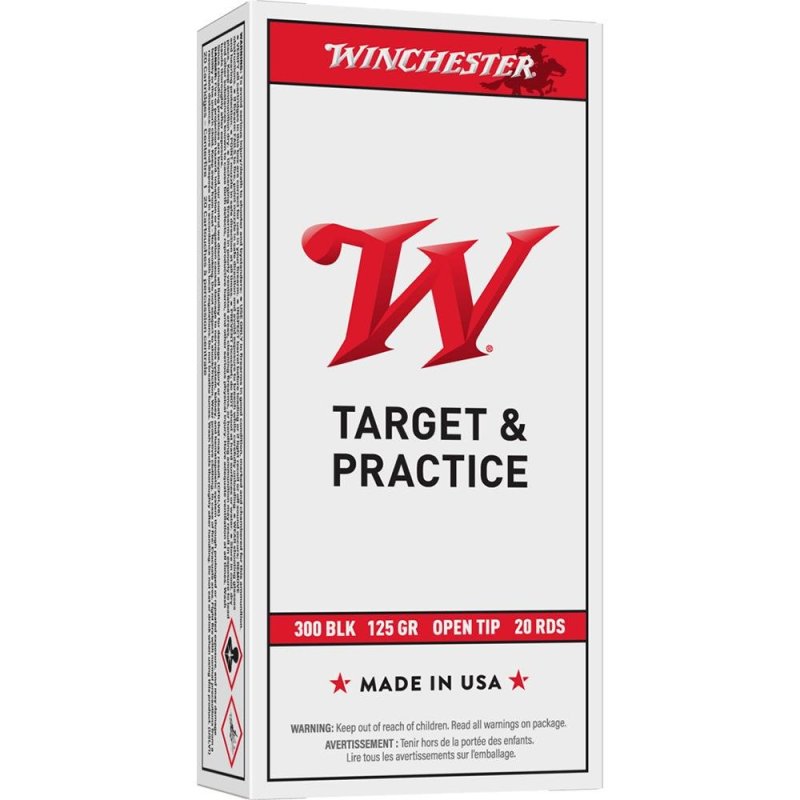 Winchester Ammo USA300BLK USA 300 Blackout 125 gr 2185 fps Open Tip Range 20 Bx/10 Cs