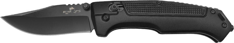 BEAR & SON MC-550-AlBK-B 4.5" Black Aluminum Lockback Knife Clip Point