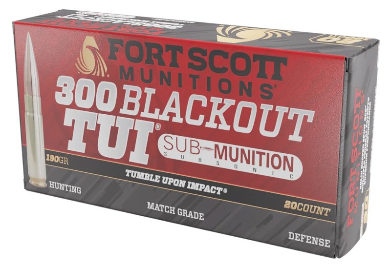 Fort Scott 300190SCVSS 300 Blackout 190gr Solid Copper TUI Ammo 20 Rounds