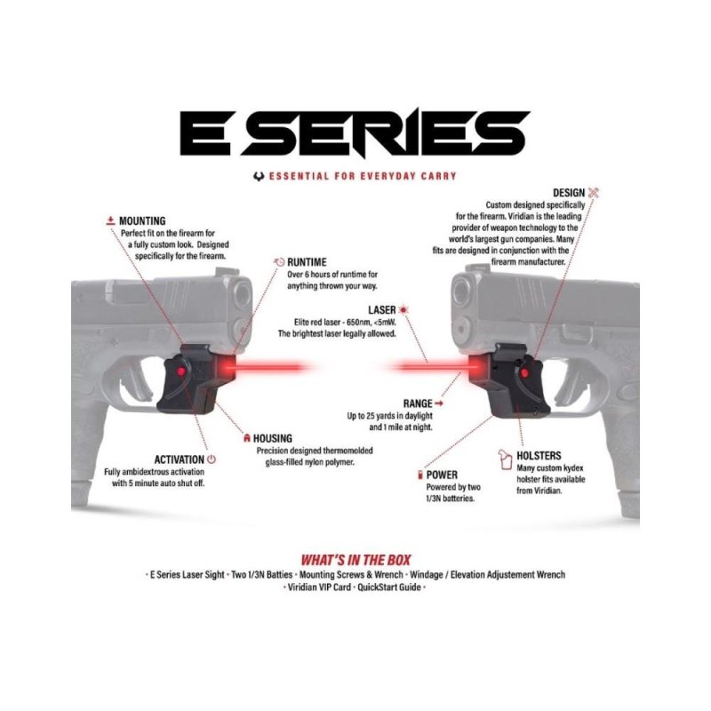 Viridian E Series Red Laser 940-0105 Black Taurus GX4/GX4XL w/ Holster