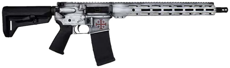 Shark Coast Templar AR 300-154-1000-11 5.56 16" White Battle Worn Rifle