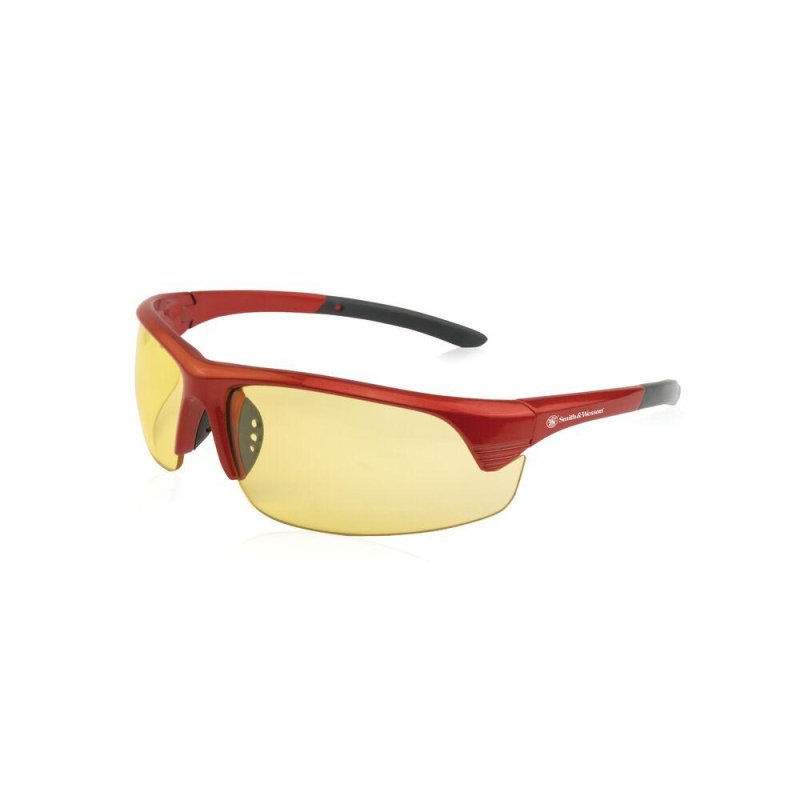 Smith & Wesson Corporal Shooting Glasses Half Frame Red with Amber Lens