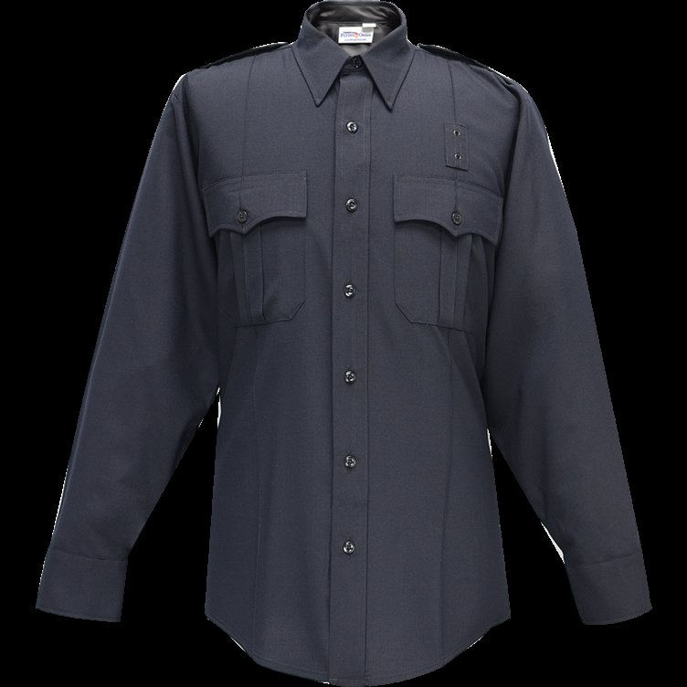 Flying Cross Justice Long Sleeve Shirt Pleated Pockets LAPD Navy (UPC 311725)