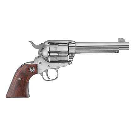 Ruger Vaquero 45 Colt 5.5 In Stainless Steel 6-Rounds Hardwood Grip