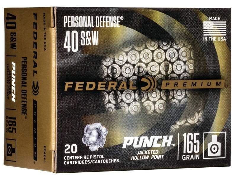 Federal PD40P1 40 S&W 165 Grain Jacketed Hollow Point 4 in 20 Rounds