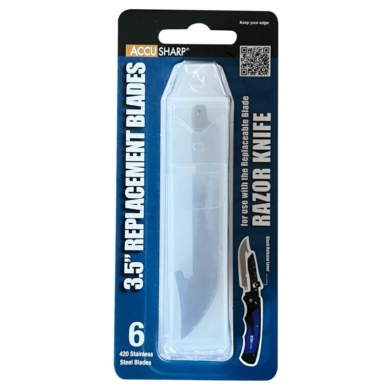 AccuSharp Razor Knife Replacement Blades Fixed Blade Knife (6)-5"
