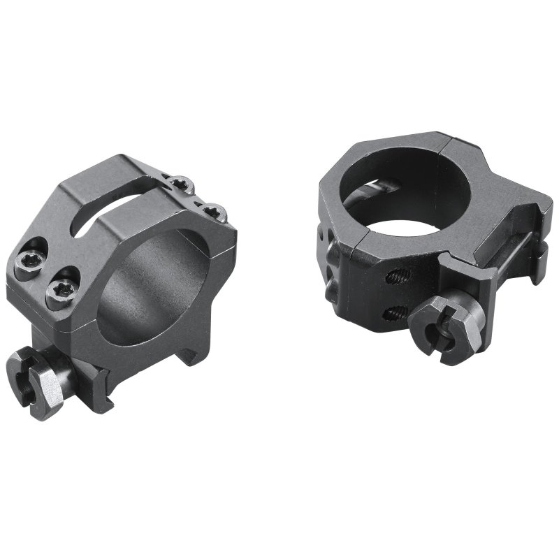 Weaver 48360 1 in Medium Four Hole Rings Matte Black Aluminum