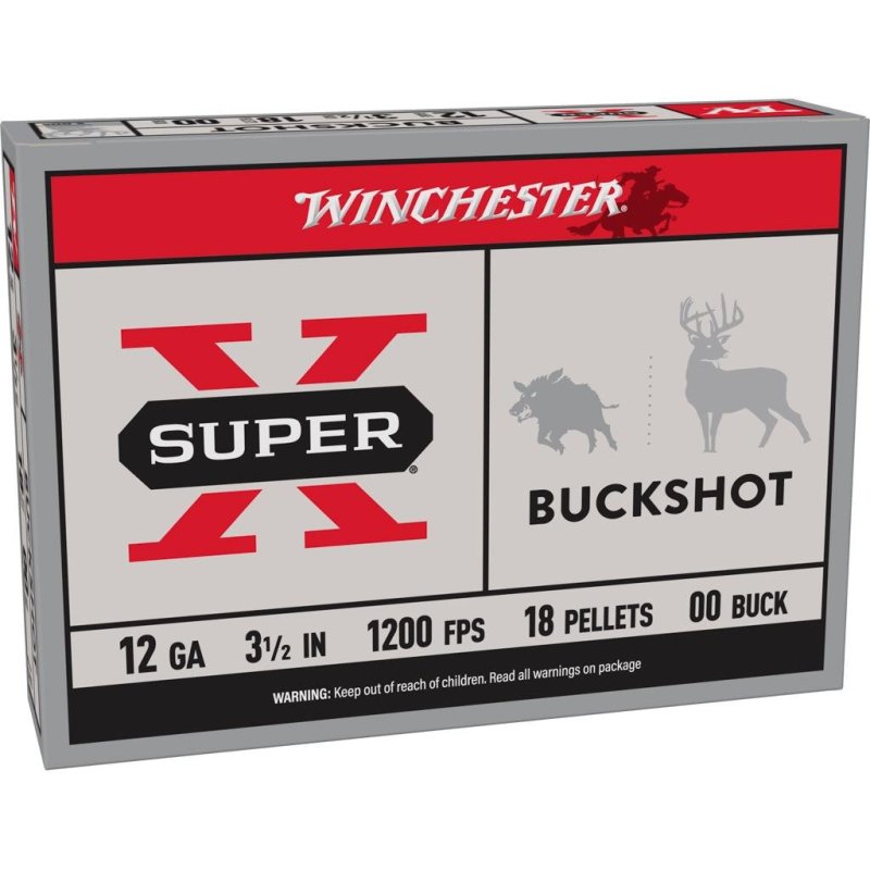 Winchester Super X 12 Gauge 3.50 In 18 Pellet 00 Buck 1200 fps