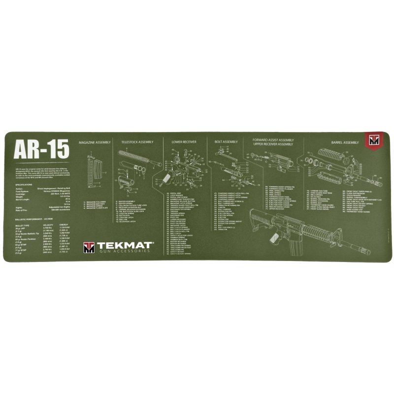 TekMat TEK-R36-AR15-OD 12x36In Neoprene Mat 1/8In Pad Olive Drab