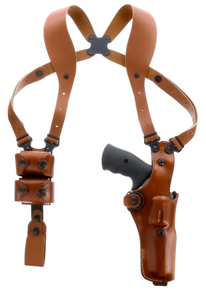 Galco VHS4104 Vertical Shoulder Holster System Tan Leather Ambidextrous