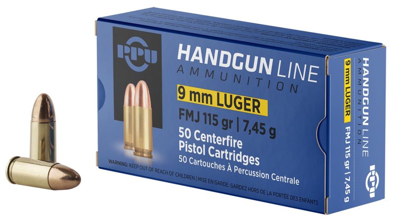 Prvi Partizan PPH9F1 9mm Luger 115 Grain Full Metal Jacket 50 Round Box