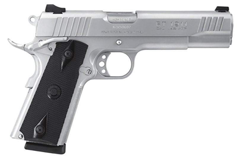 Taurus 1911 Stainless Steel .45 ACP Pistol, 5" Barrel, 8-Round Capacity, Novak Sights, Hand-Fitted Assembly