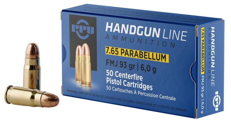 Prvi Partizan PPH765P 7.65x21mm 93 Grain Full Metal Jacket 50 Rounds