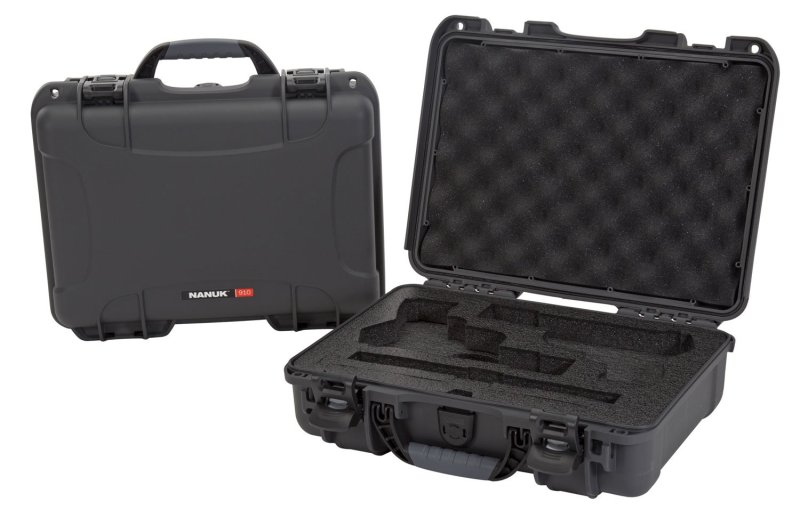 Nanuk 910CLASG7 Pistol Case Graphite Polymer Waterproof Foam Padding