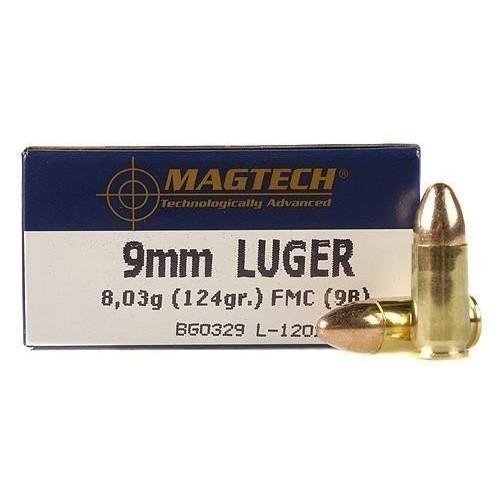 Magtech 9mm Luger 124gr FMJ Ammo 50 Rounds